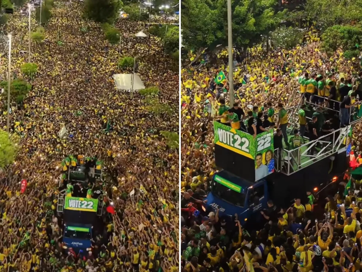 “Bloquinho do 22” reúne multidão em Manaus com Flávio Bolsonaro, Nikolas Ferreira e lideranças da direita
